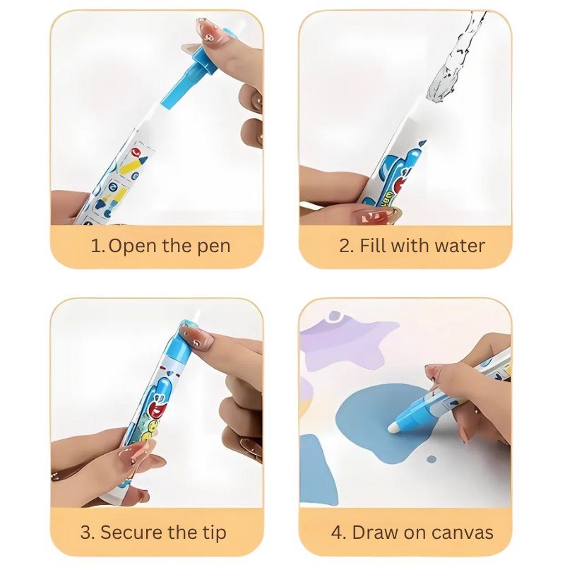 Kletshuts™ WaterCanvas: Reusable Water Doodle Canvas Set for Kids