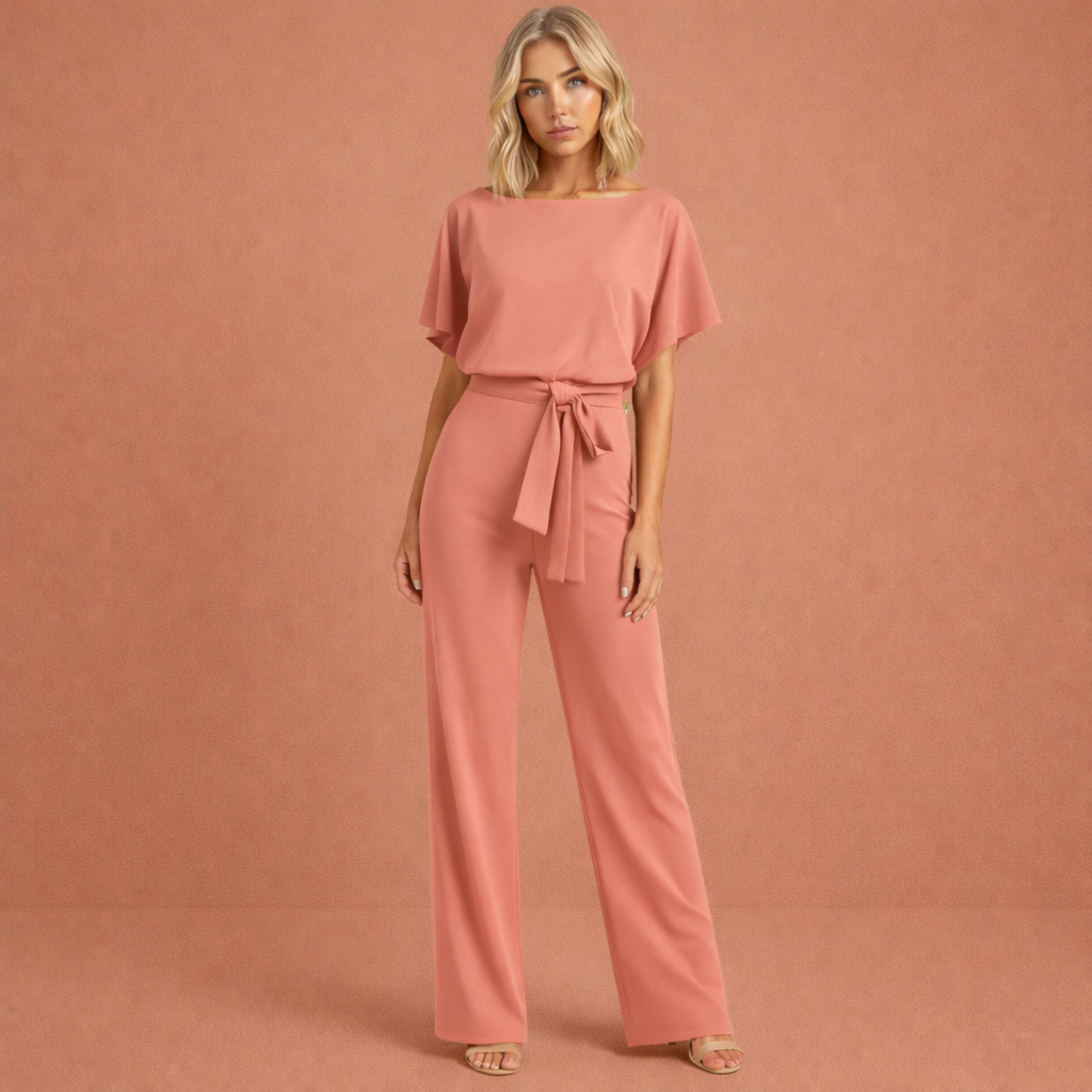 Ladies Elegant Two-Piece Set with Belt for a Refined Look