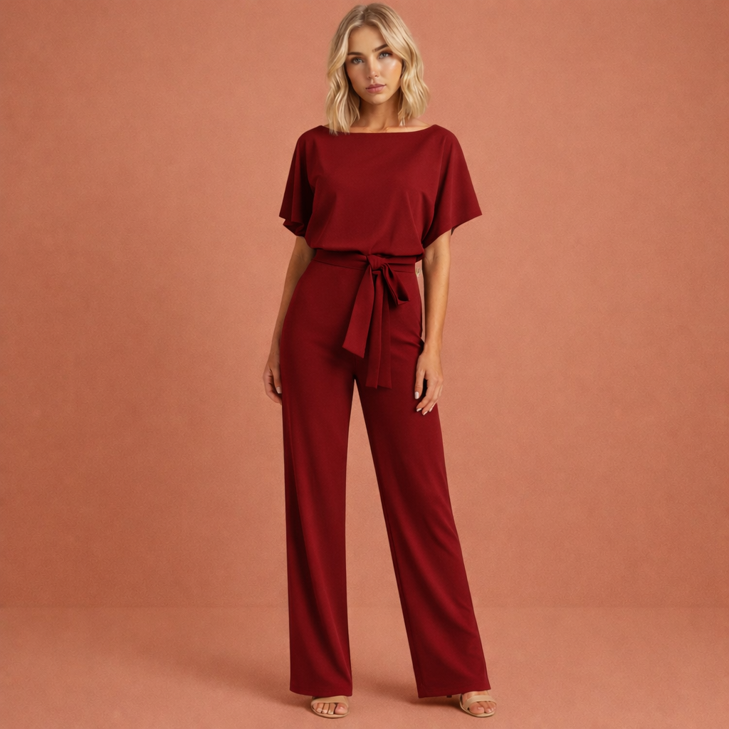 Ladies Elegant Two-Piece Set with Belt for a Refined Look