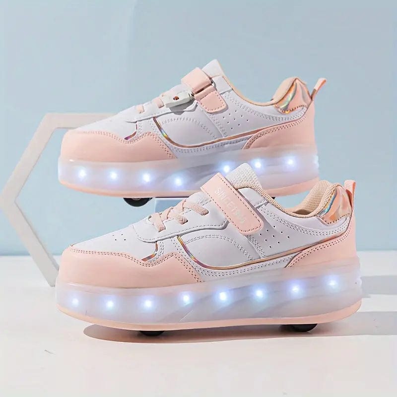 LED Light Sneakers with Retractable Wheels for Kids