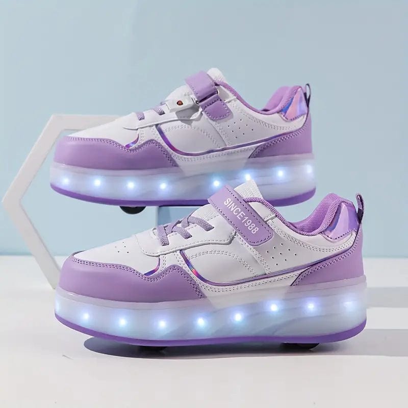 LED Light Sneakers with Retractable Wheels for Kids