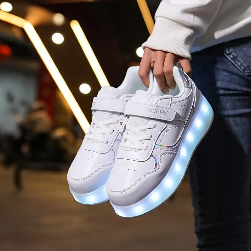 LED Light Sneakers with Retractable Wheels for Kids