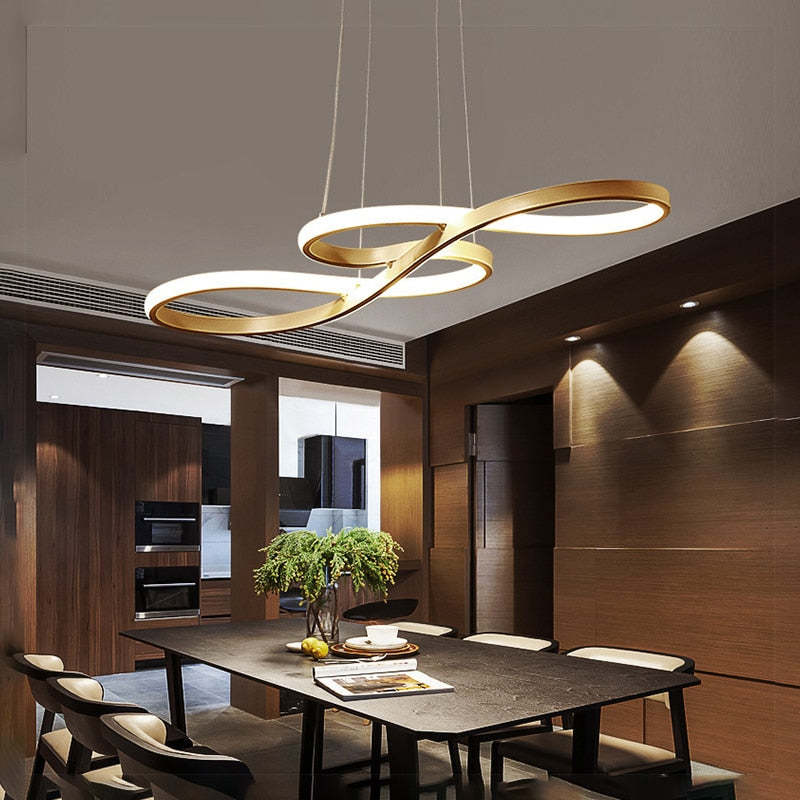 LED Musical Notes Pendant | Unique Design Lamp in Black, White, Gold