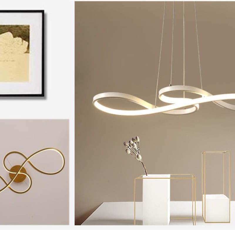LED Musical Notes Pendant | Unique Design Lamp in Black, White, Gold