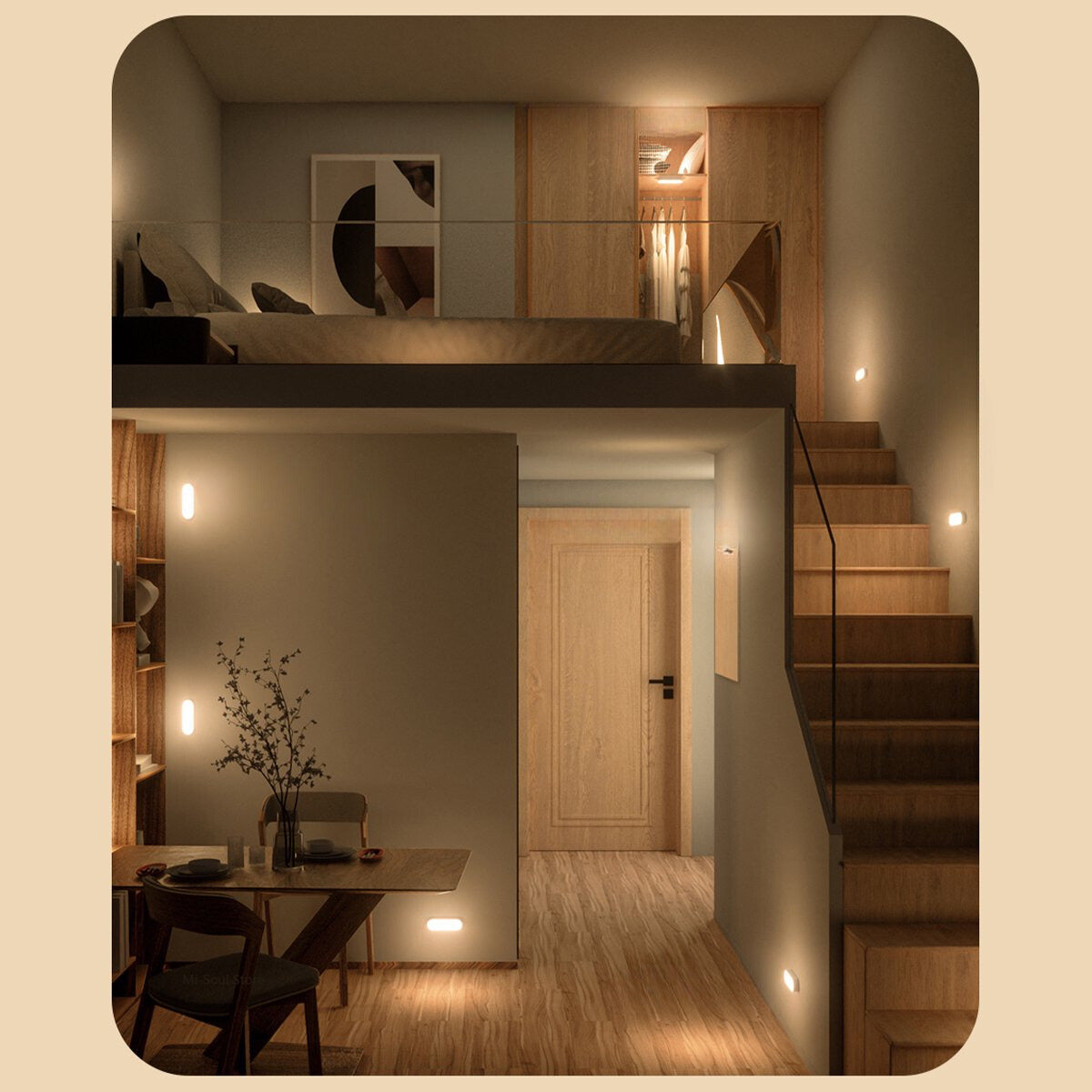 LED USB Rechargeable Wireless Motion Sensor Wall Lamp