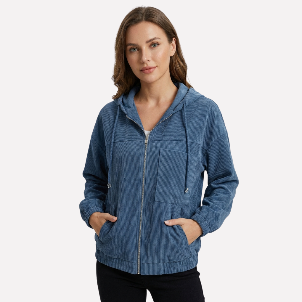 Lightweight and Sleek Women's Zip-Up Hooded Jacket