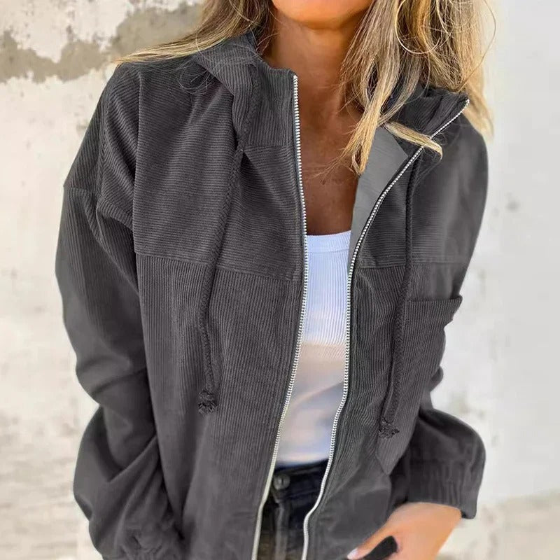 Lightweight and Sleek Women's Zip-Up Hooded Jacket