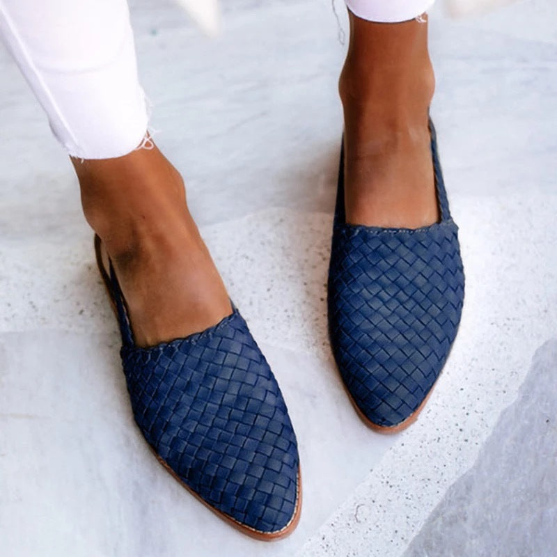 Lisa | Elegant Woven Mules for Women with Pointed Toe