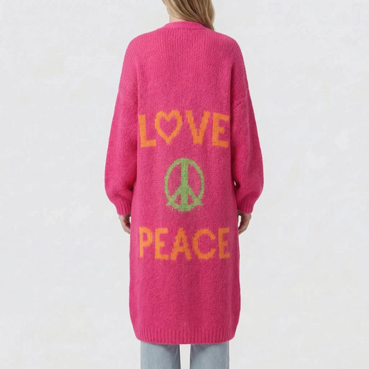 Long Oversized Bohemian Knit Cardigan