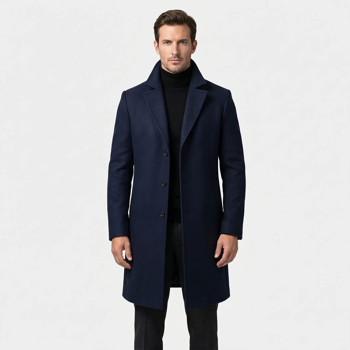 Long Single-Breasted Lapel Coat - Russell