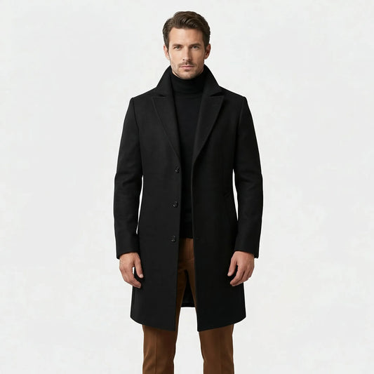 Long Single-Breasted Lapel Coat - Russell