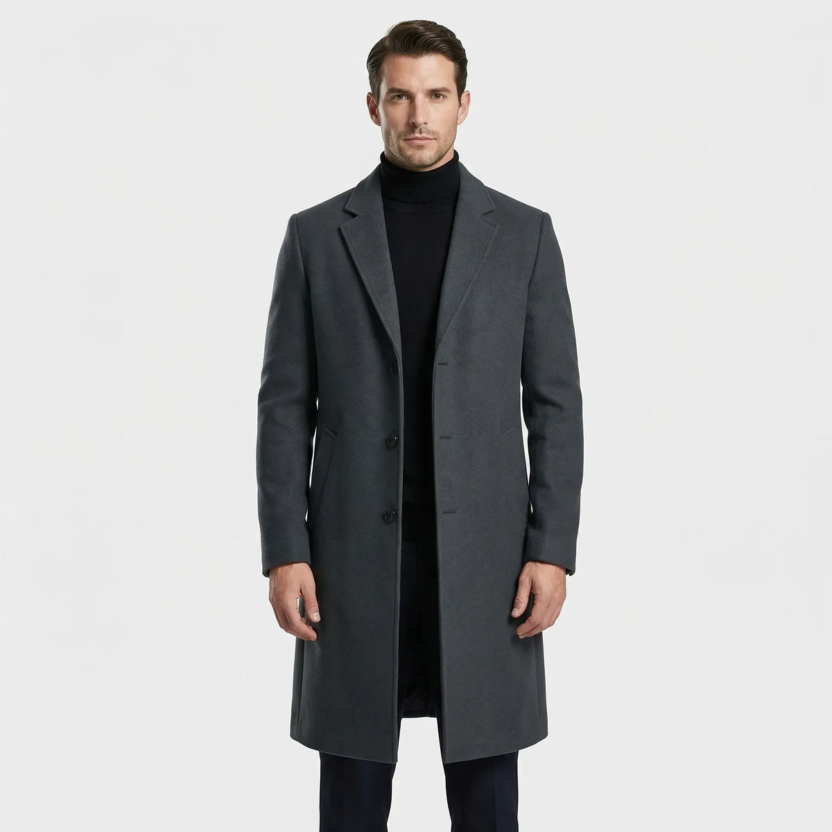 Long Single-Breasted Lapel Coat - Russell