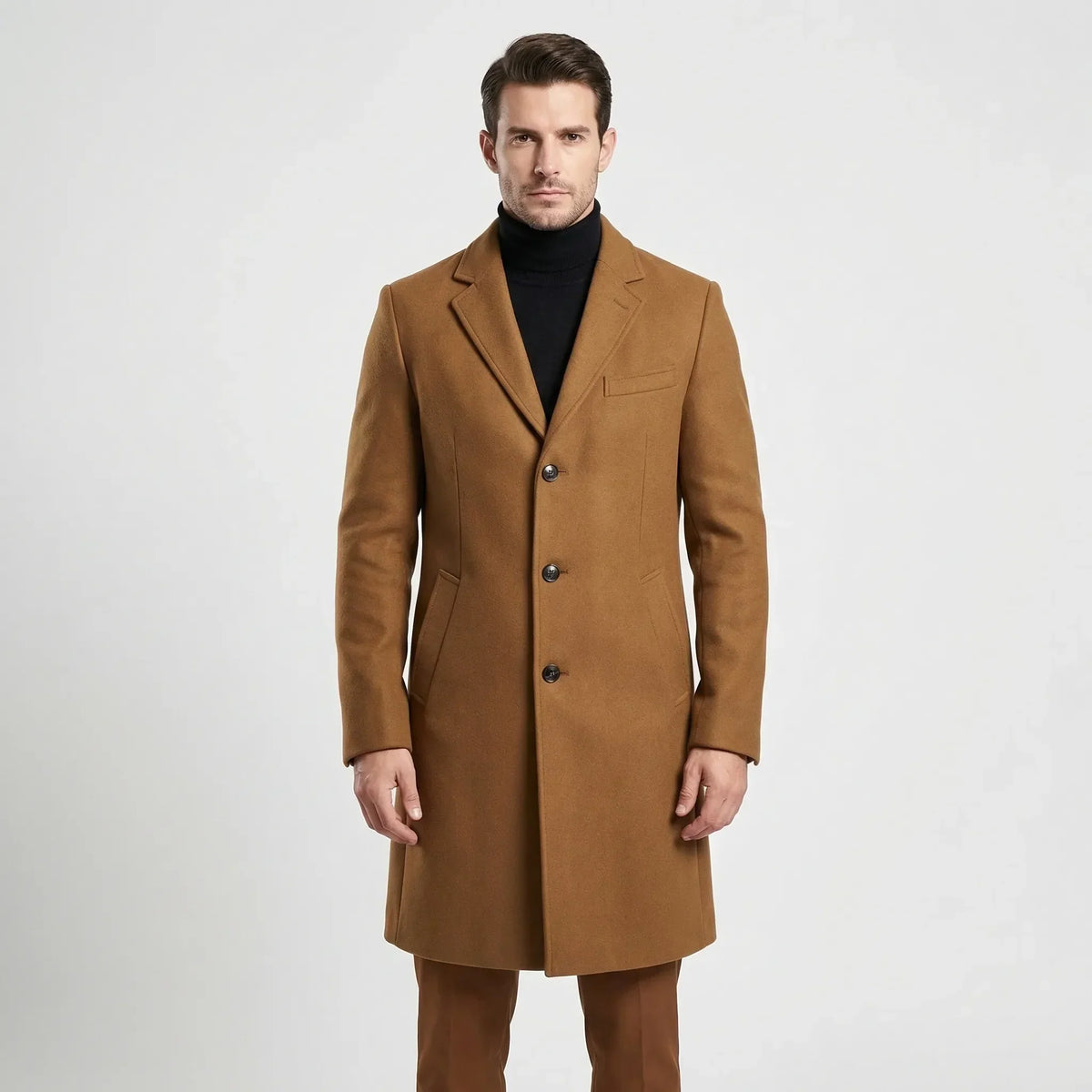 Long Single-Breasted Lapel Coat - Russell