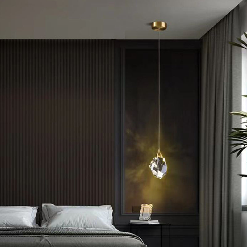 LumiJewel | Luxury Diamond Cube Crystal Iron LED Pendant Light for Bedroom