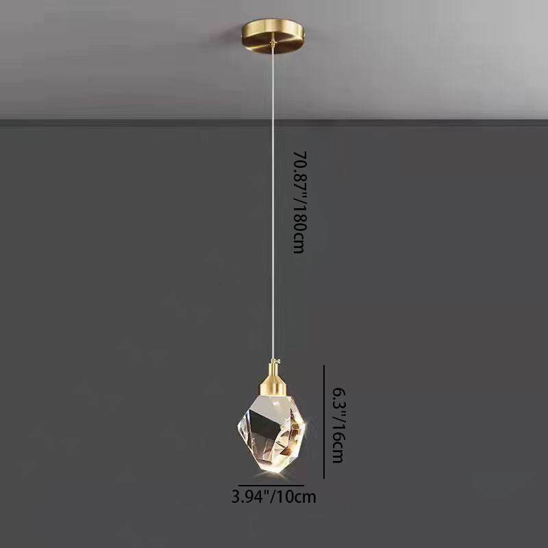 LumiJewel | Luxury Diamond Cube Crystal Iron LED Pendant Light for Bedroom