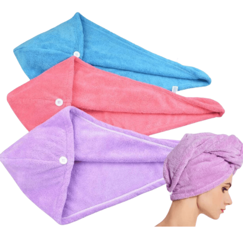 Magic Hair Drying Towel with Microfiber, Quick Drying, Convenient Closure, Soft and Lightweight – Ideal for Daily Use