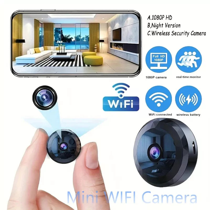 Magnetic Mini WiFi Surveillance Camera - 1080P HD | Night Vision and Motion Sensor