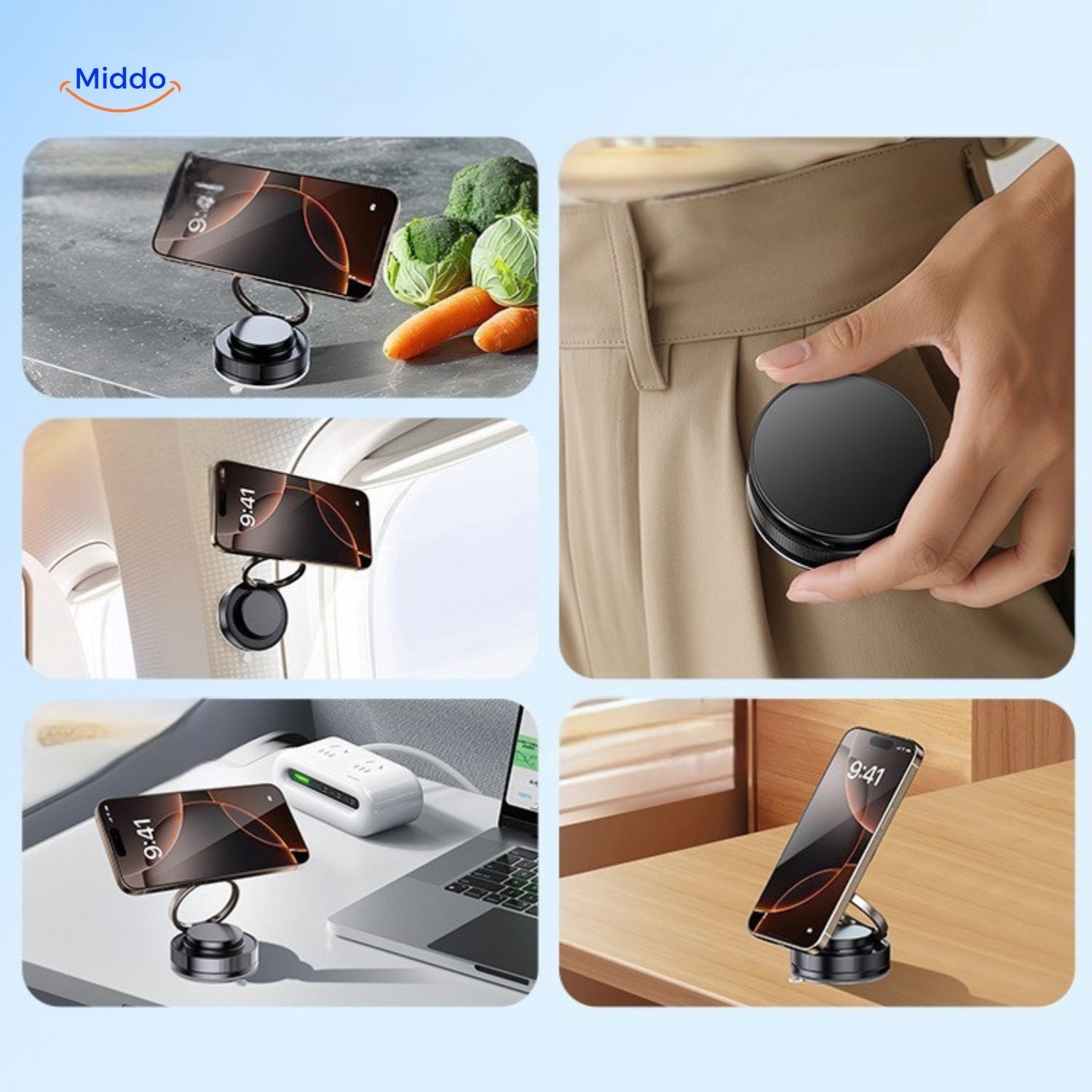Magnevo™ Phone Holder | 360° Rotatable, MagSafe and Compact