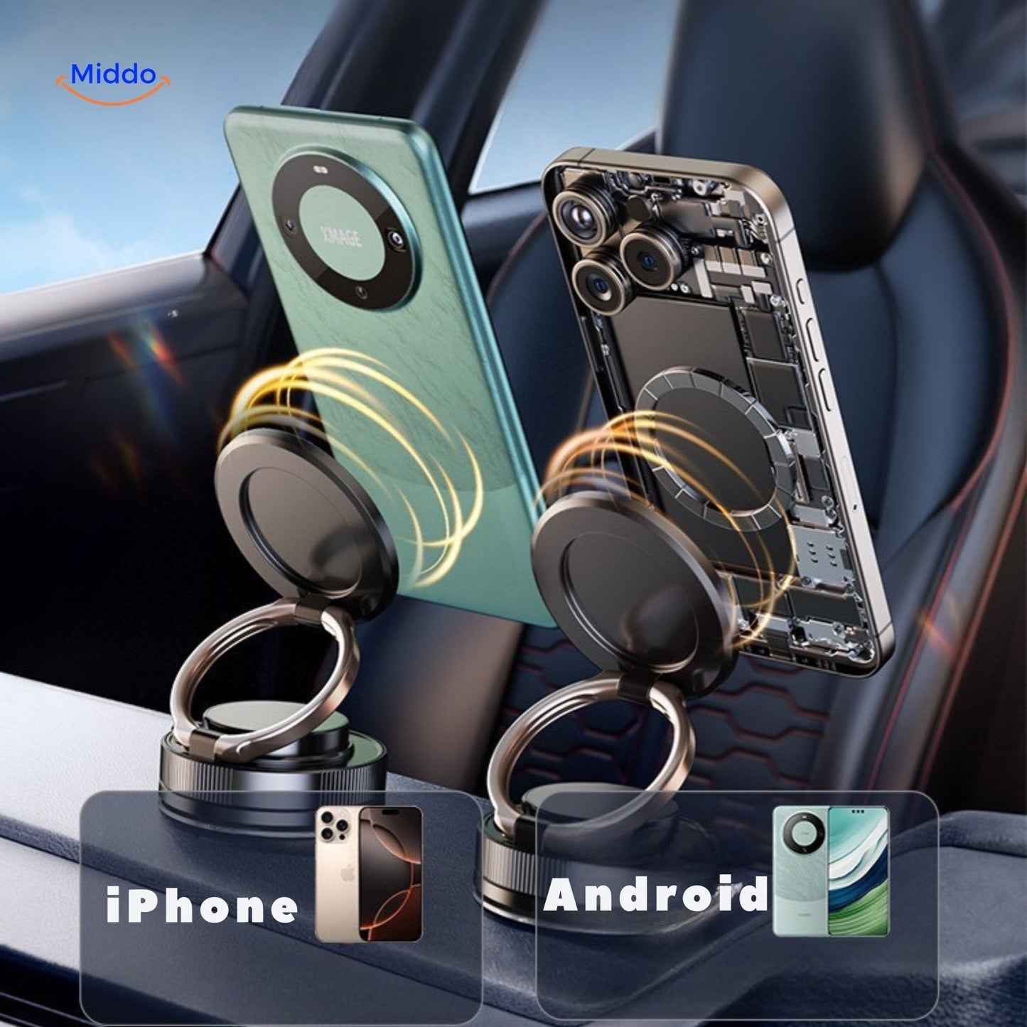 Magnevo™ Phone Holder | 360° Rotatable, MagSafe and Compact