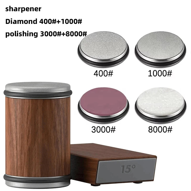Manual Rolling Knife Sharpener - Precision Dual-Angle Kitchen Edge Tool