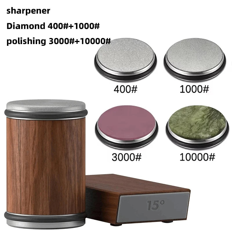 Manual Rolling Knife Sharpener - Precision Dual-Angle Kitchen Edge Tool