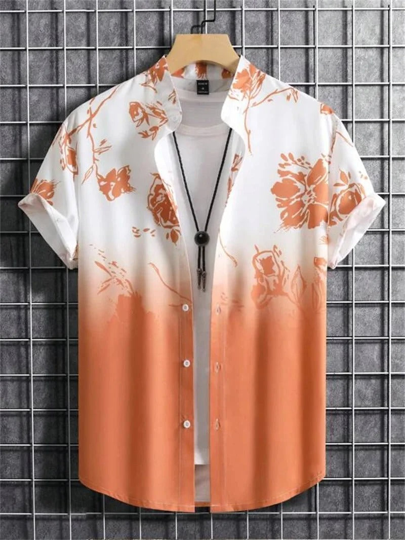 Men's 3D Floral Print Hawaiian Shirt