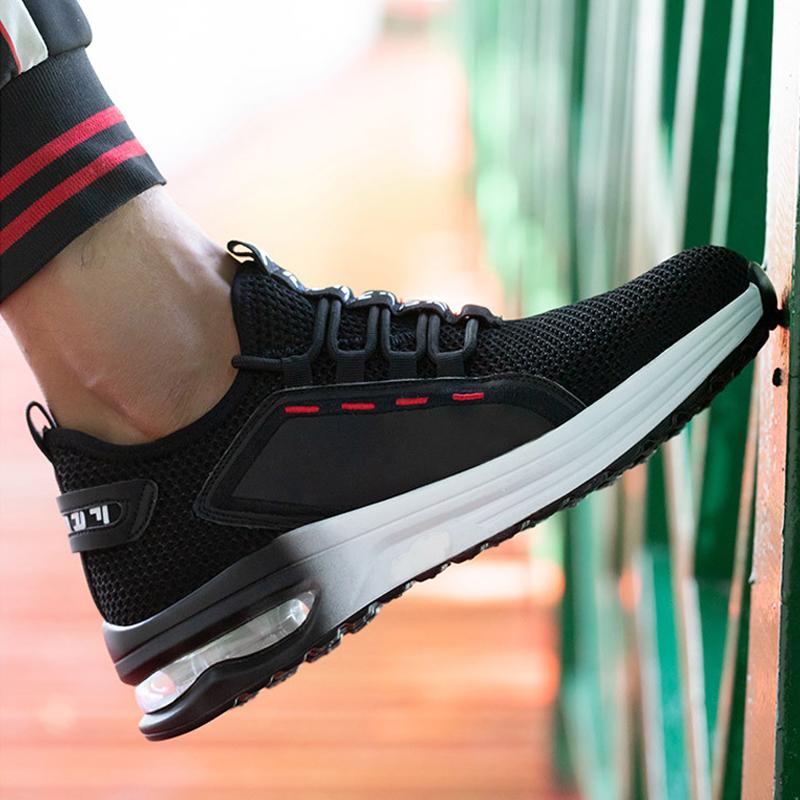 Men's Breathable Safety Shoes with Steel Toe and Sole