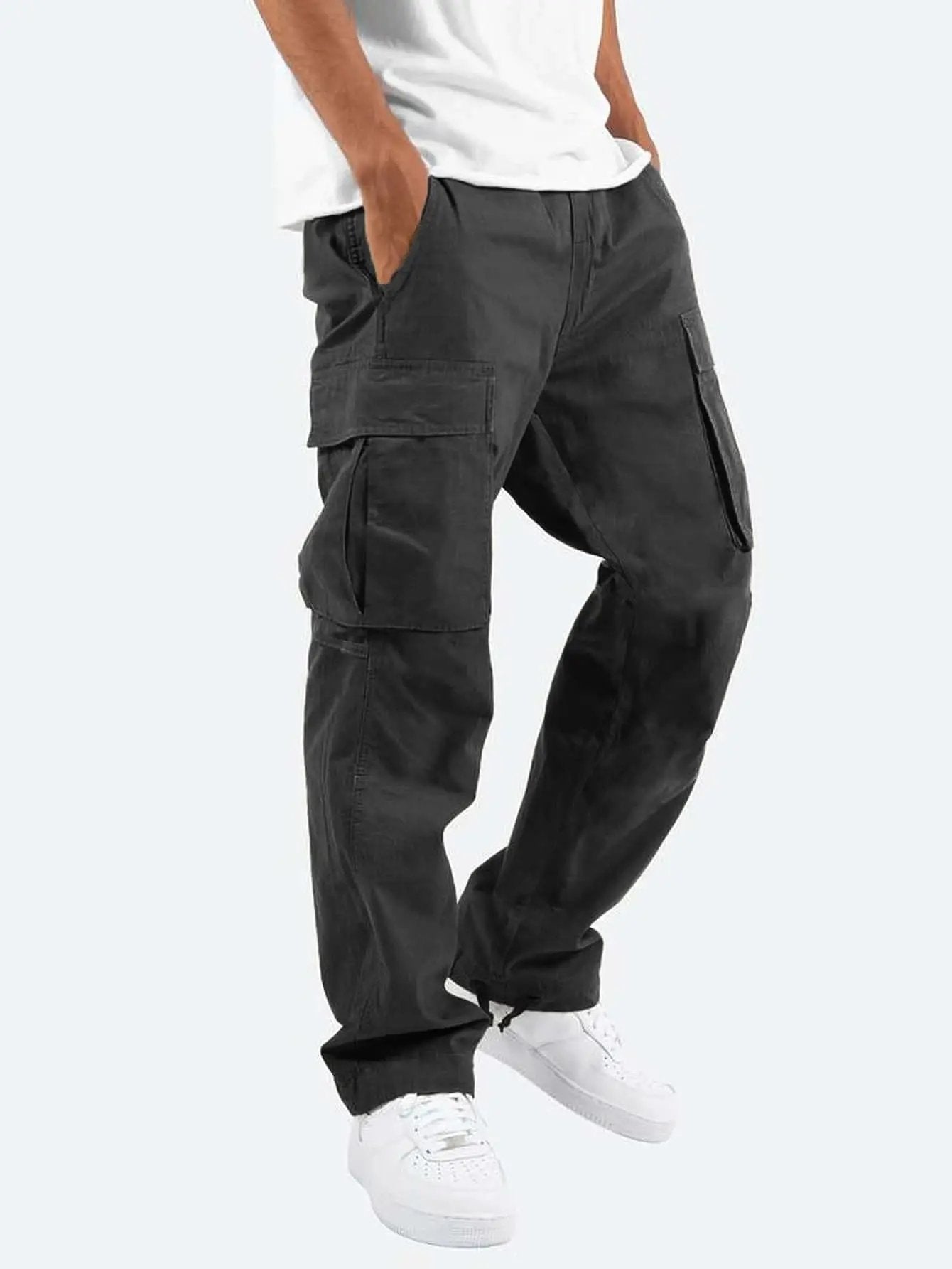Men's Casual Drawstring Cargo Trousers