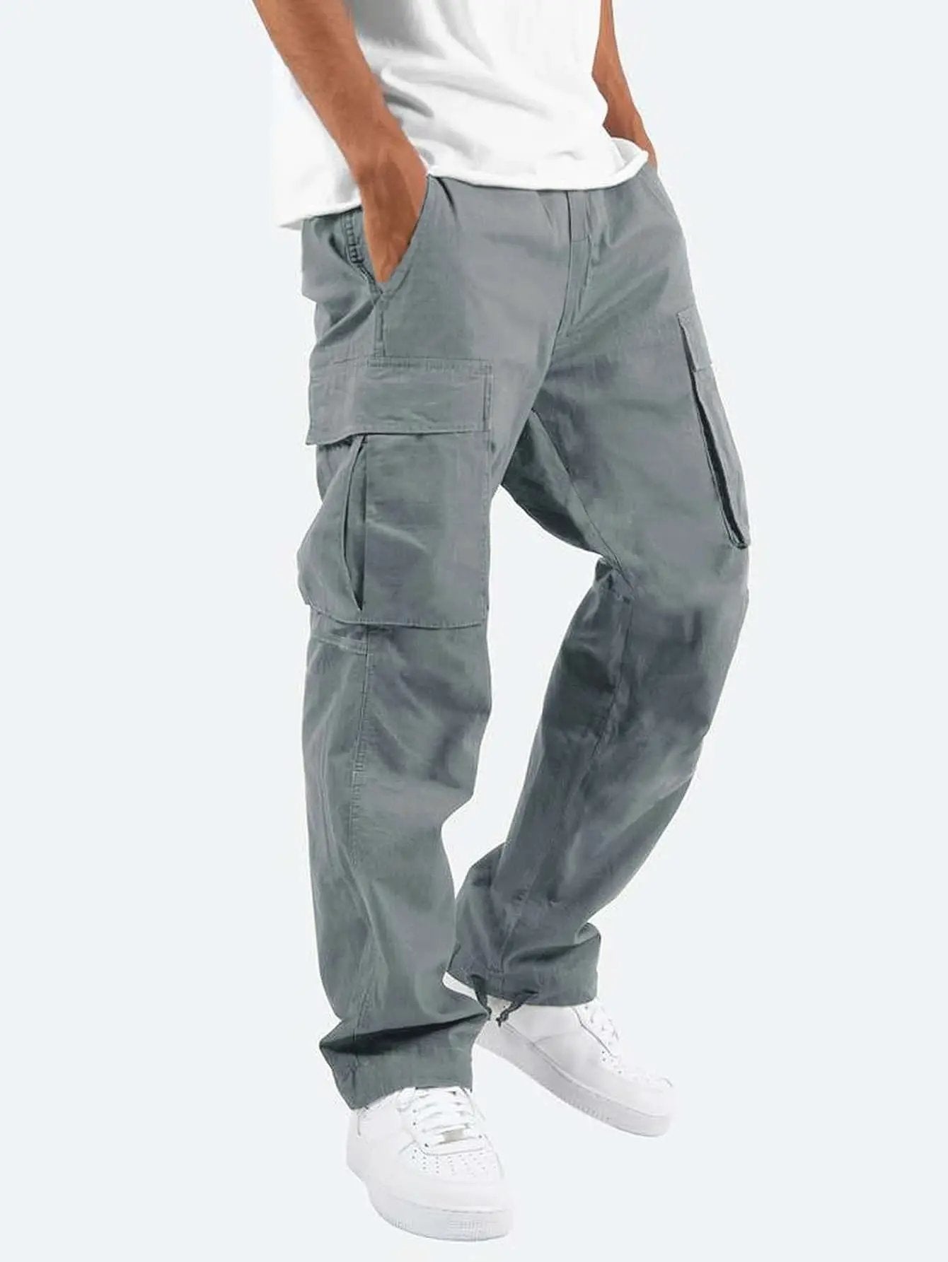 Men's Casual Drawstring Cargo Trousers