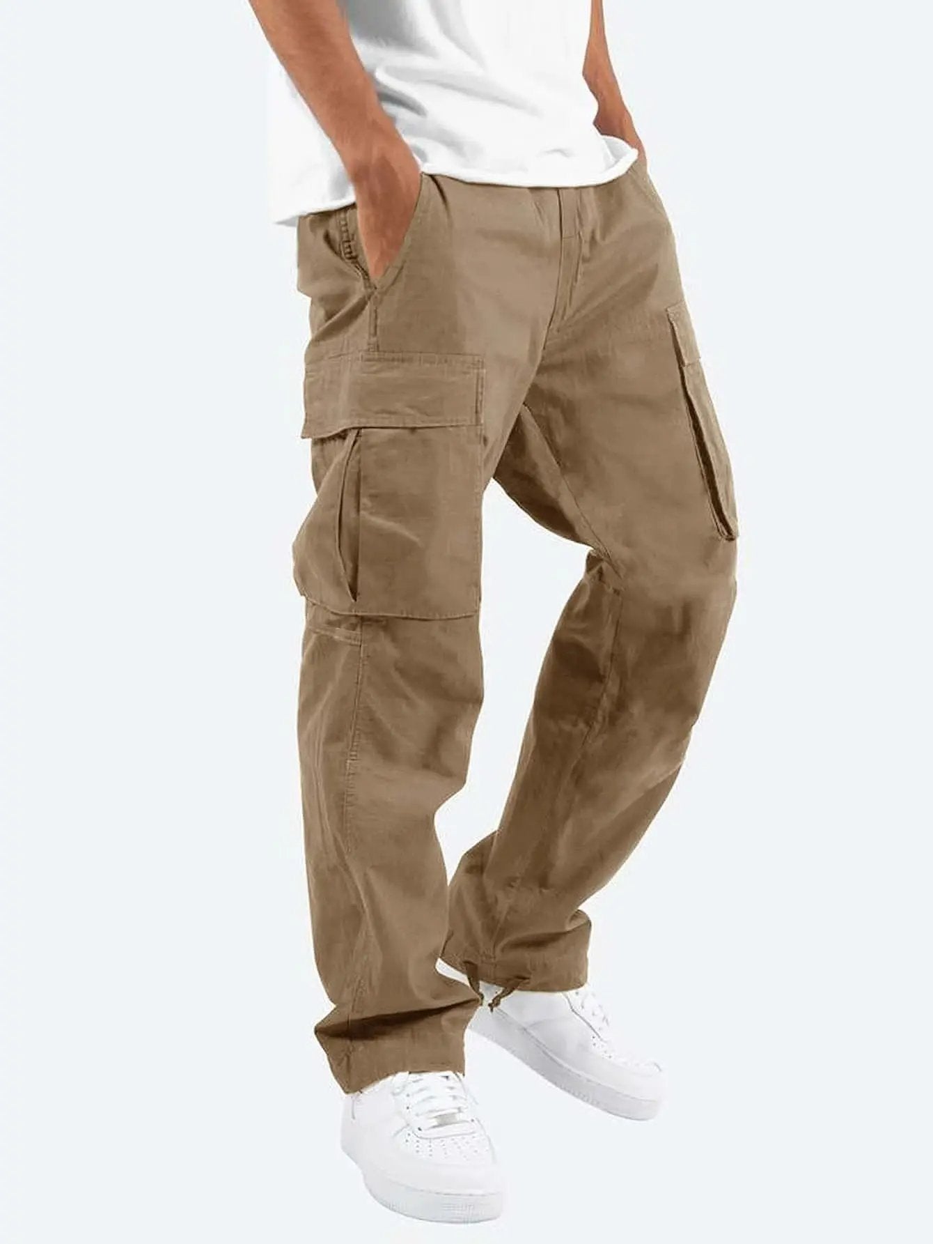 Men's Casual Drawstring Cargo Trousers
