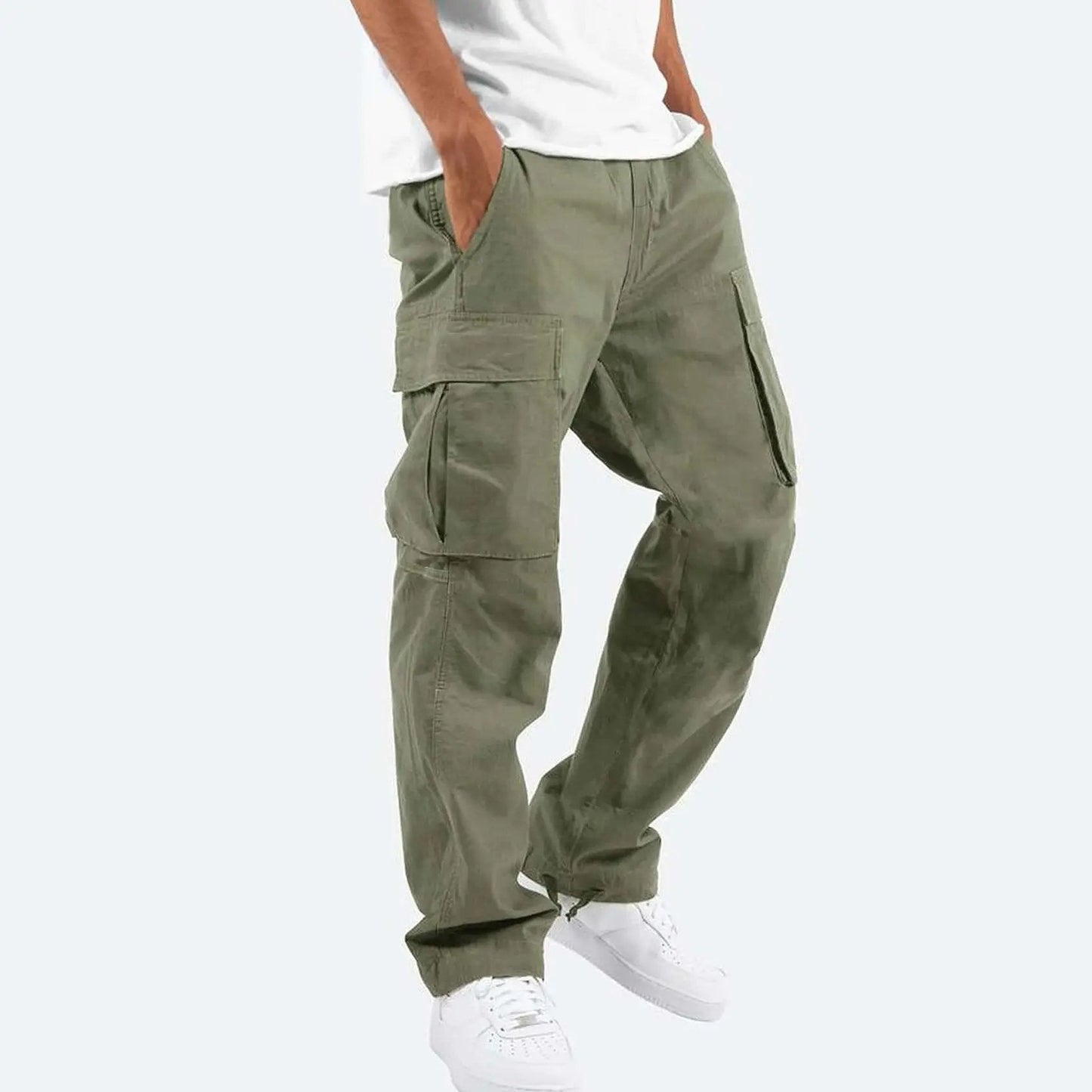 Men's Casual Drawstring Cargo Trousers