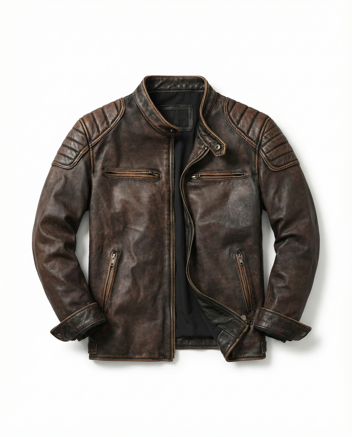 Men's Durable Full-Grain Leather Jacket for Everyday Wear