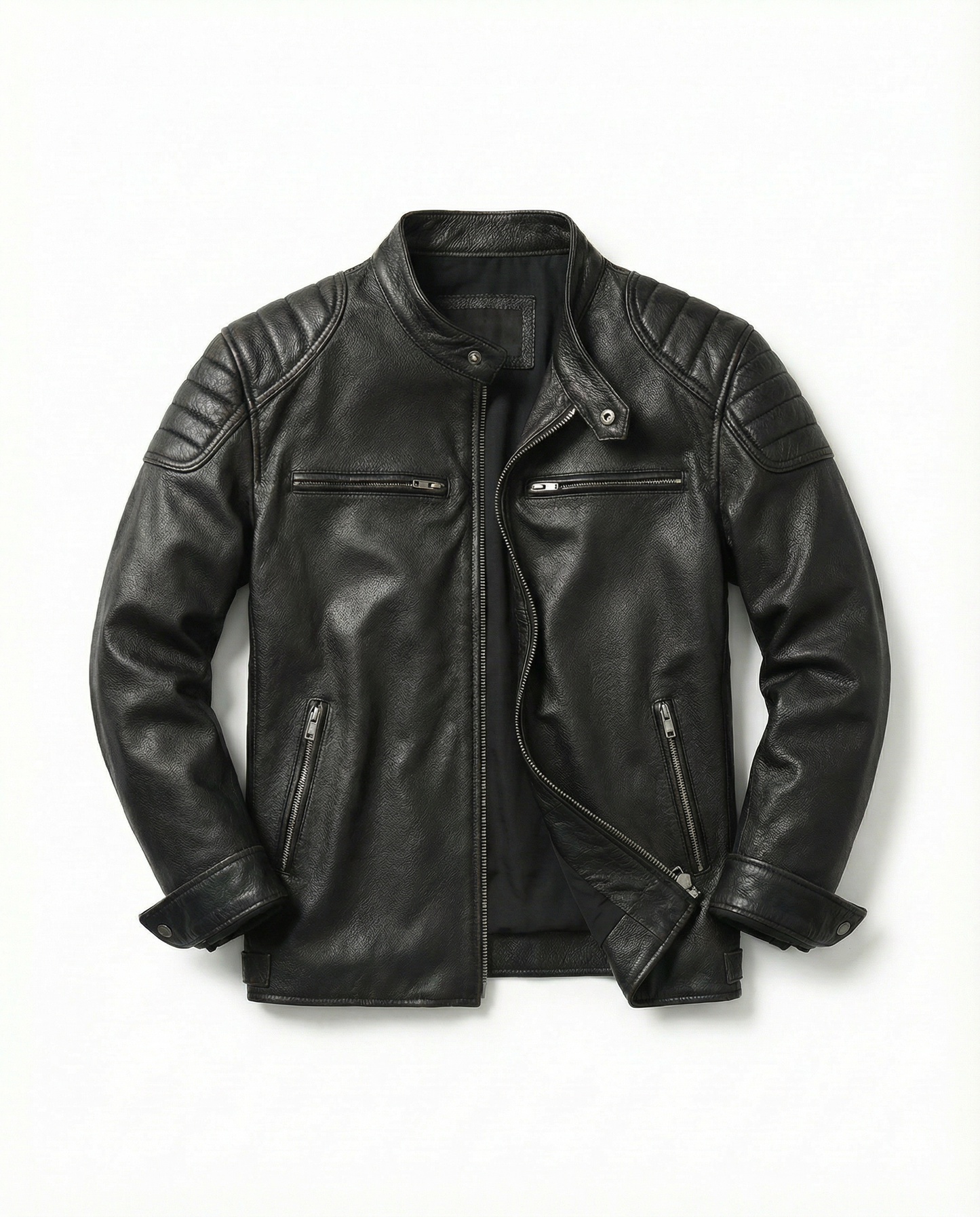 Men's Durable Full-Grain Leather Jacket for Everyday Wear
