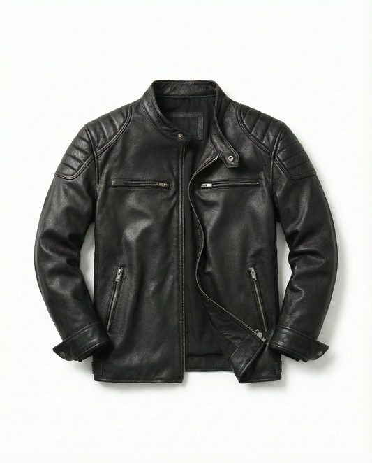 Men's Durable Full-Grain Leather Jacket for Everyday Wear
