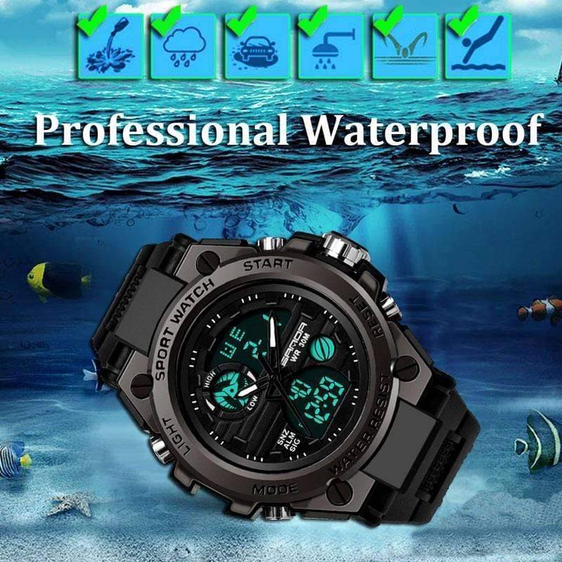 Men's Durable Outdoor Sport Dual Display Watch