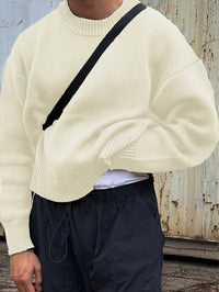 Men's Long-Sleeve Crew Neck Rib-Knit Sweater