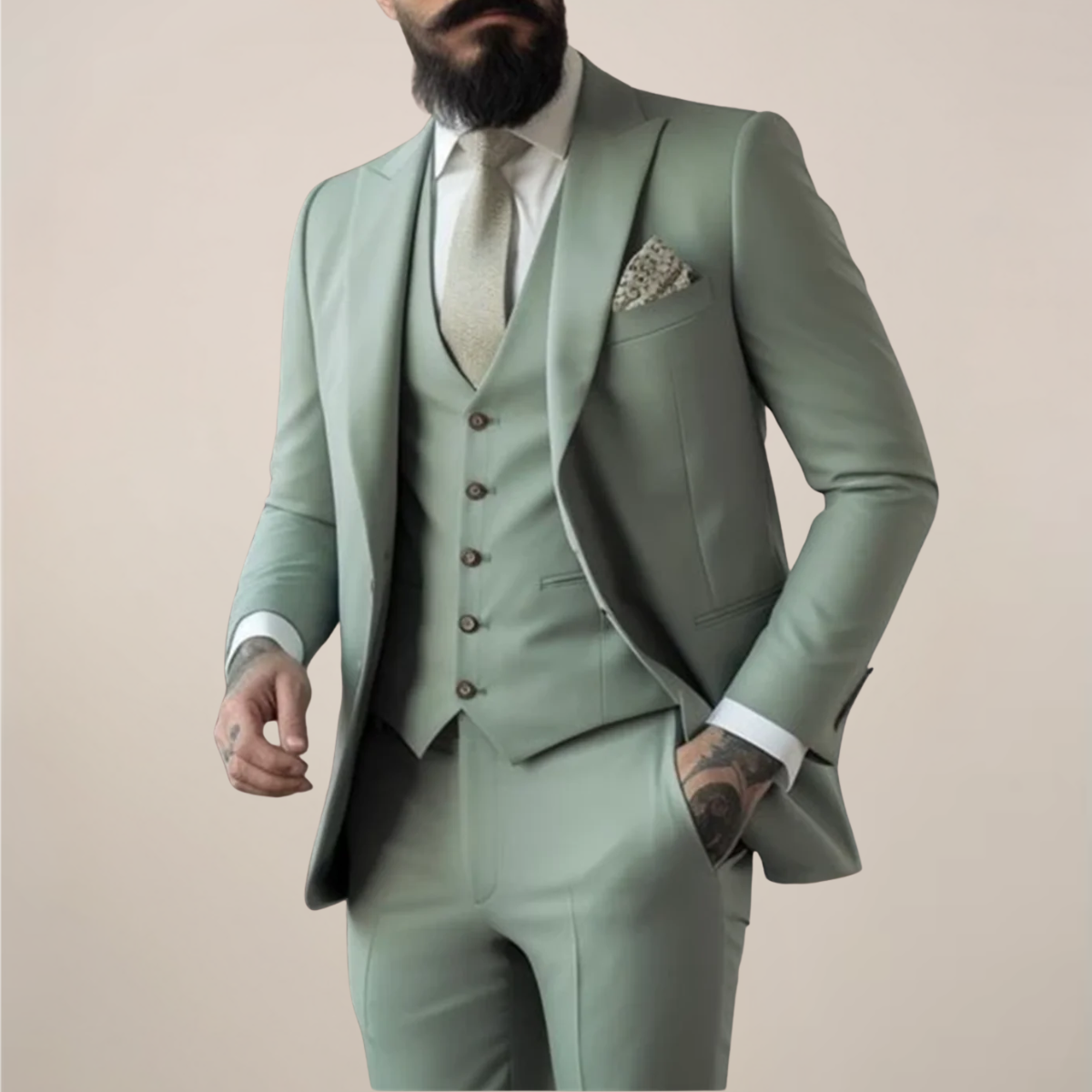 Men's Modern Three-Piece Suit Set