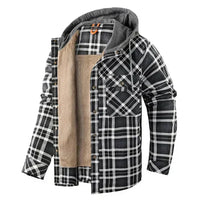 Men's Plaid Hooded Shirt Jacket