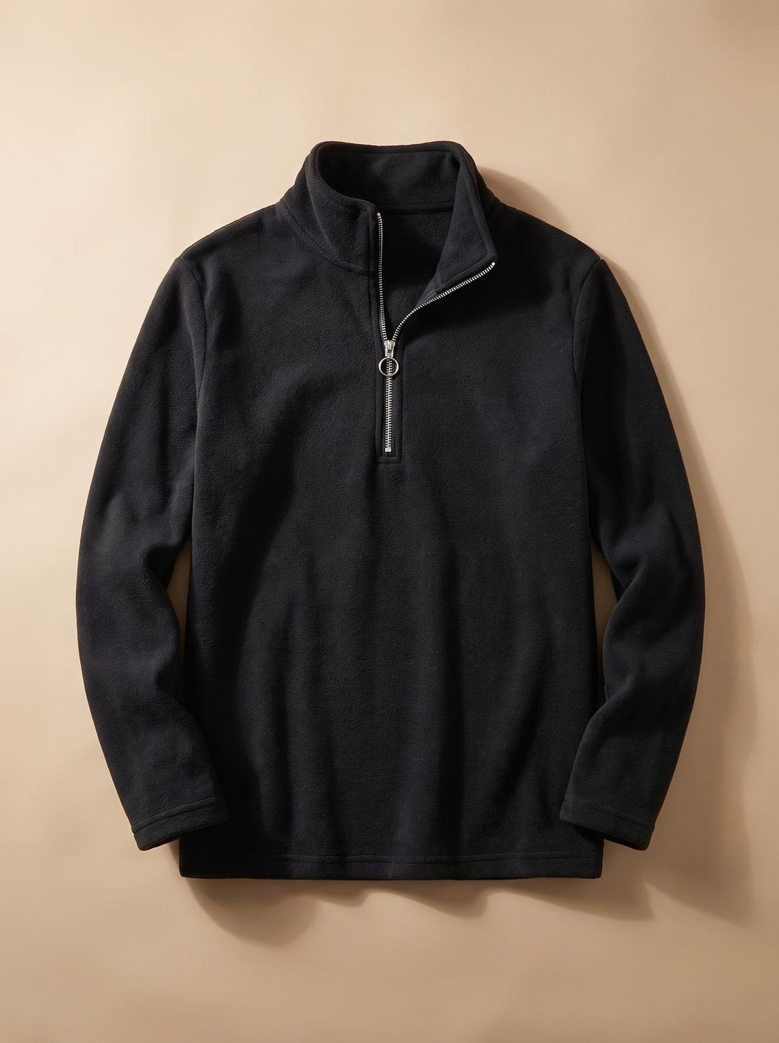 Men's Quarter-Zip Fine-Knit Stand-Collar Pullover Sweater in Regular Fit
