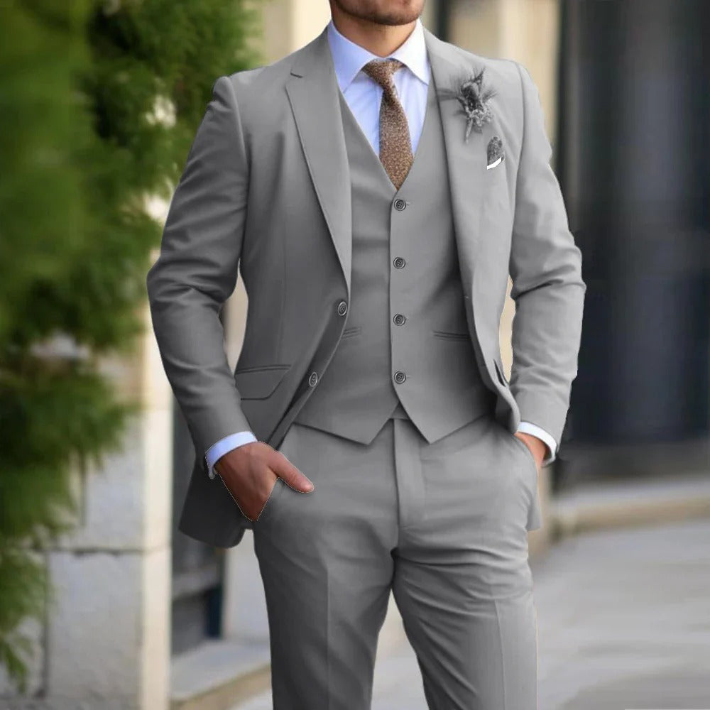 Men's Slim Fit 3-Piece Formal Suit Set