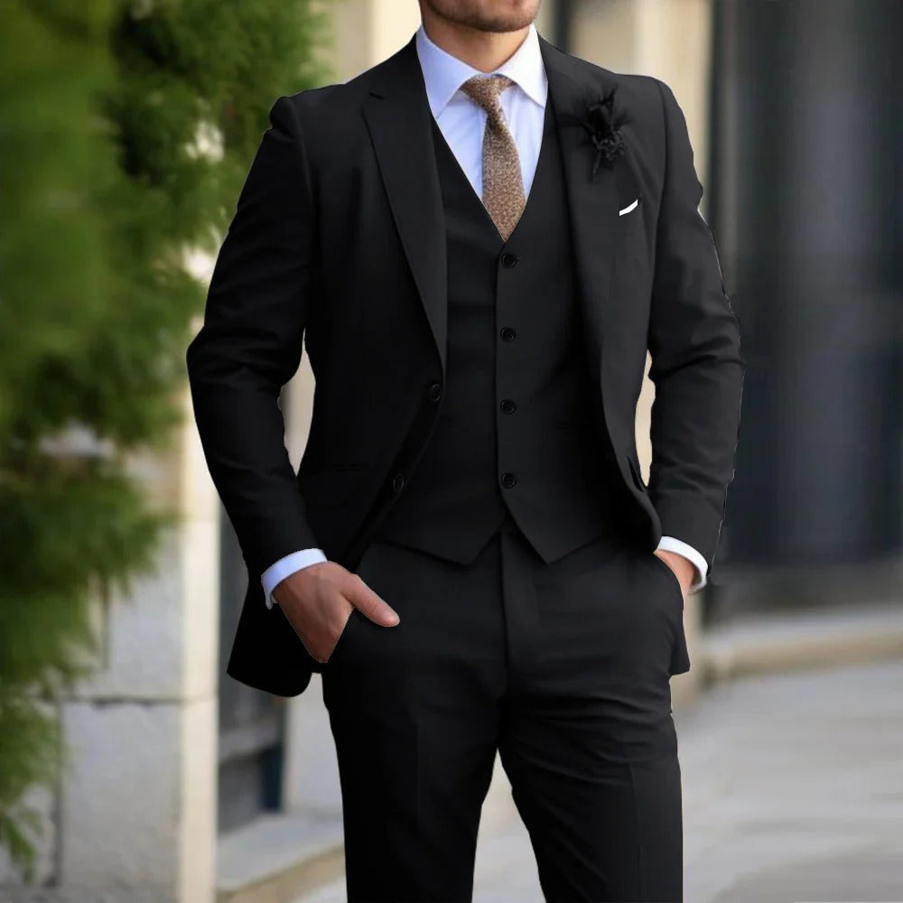 Men's Slim Fit 3-Piece Formal Suit Set
