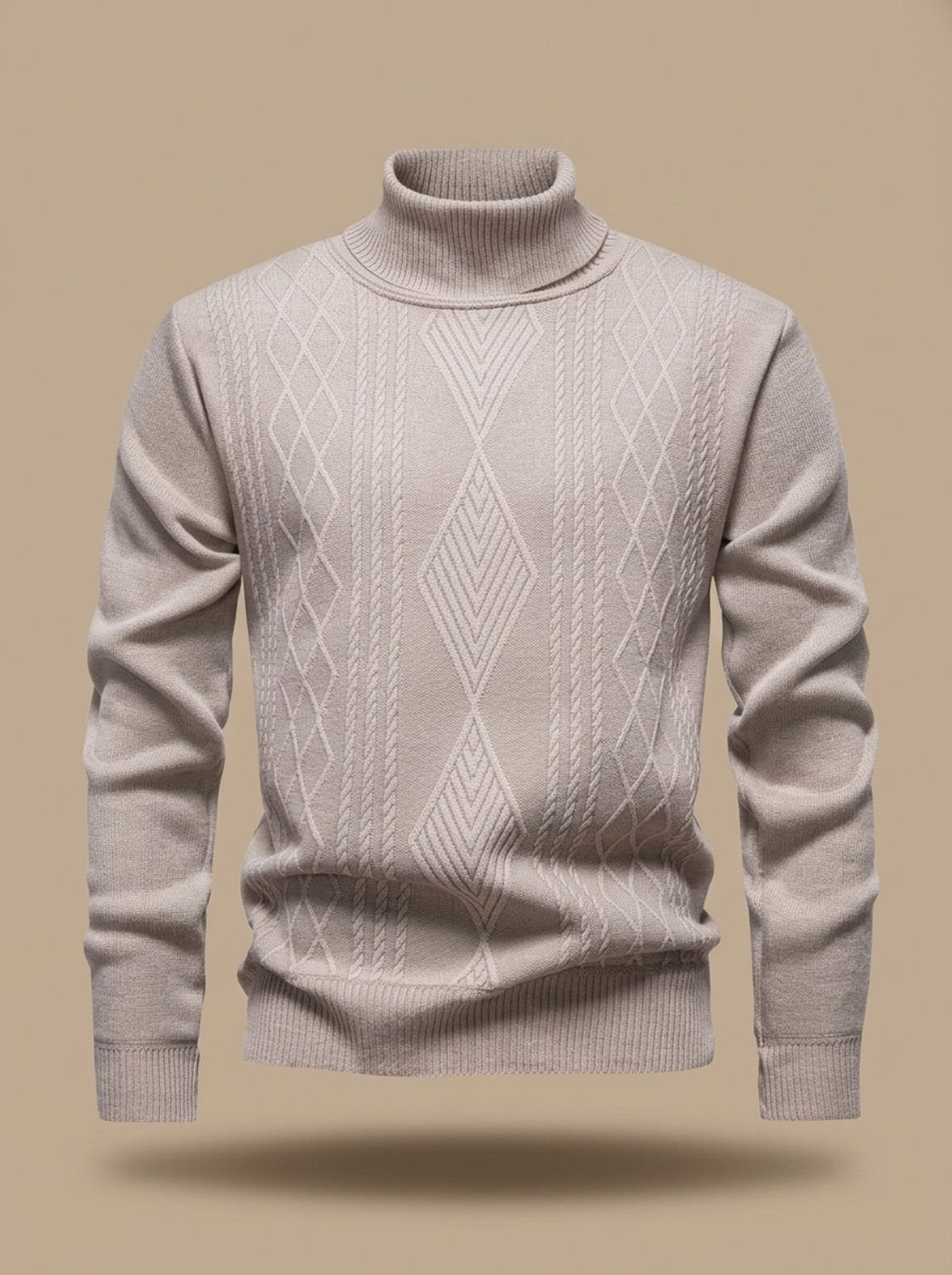 Men's Slim-Fit Cable-Knit Turtleneck Sweater