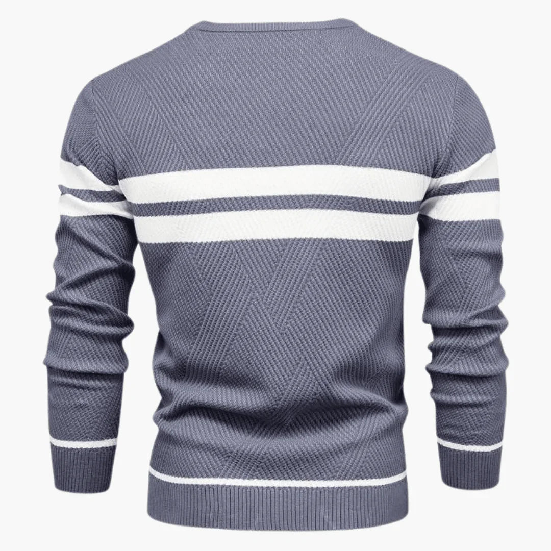 Men's Striped Sweater - Warm, Comfortable & Stylish for Winter