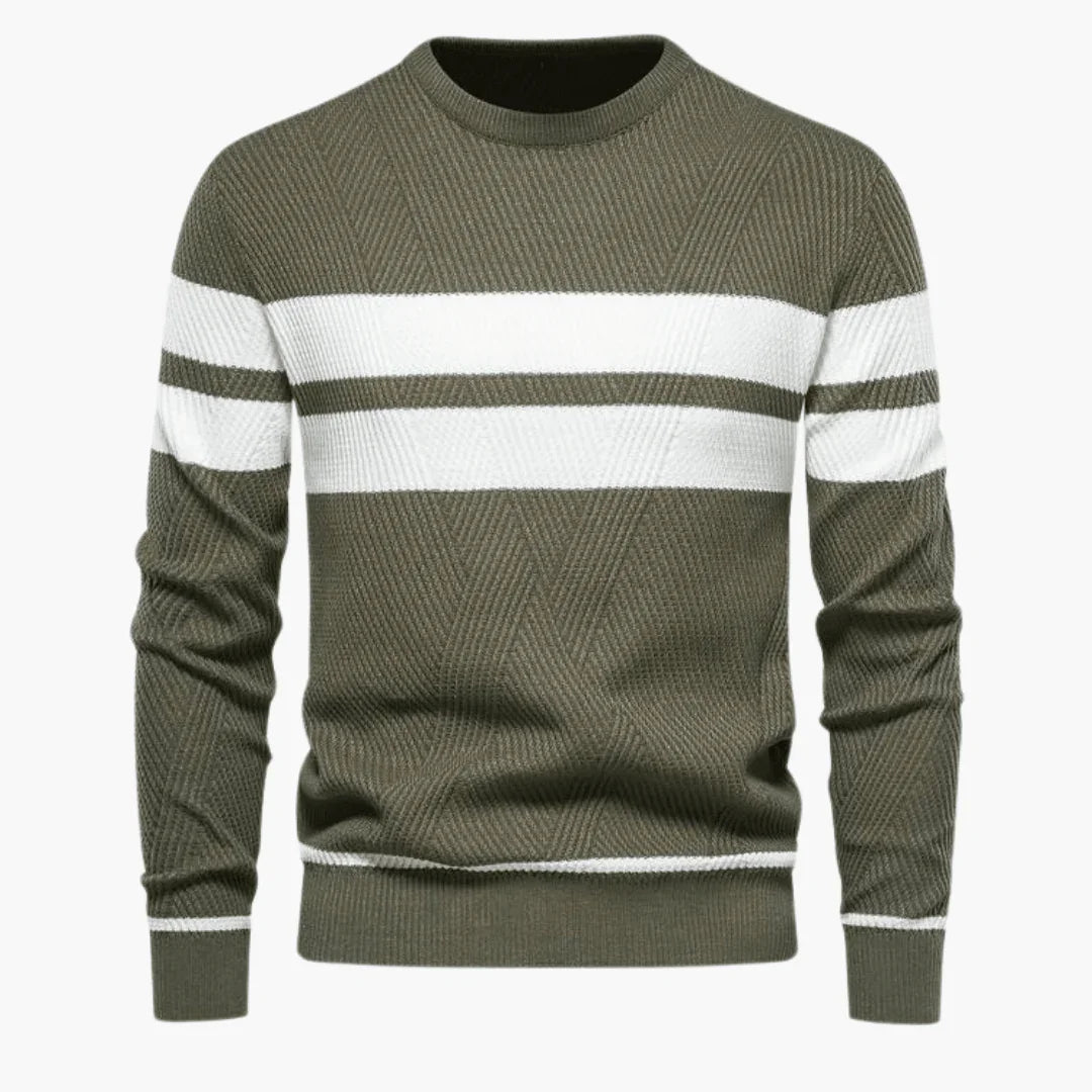 Men's Striped Sweater - Warm, Comfortable & Stylish for Winter
