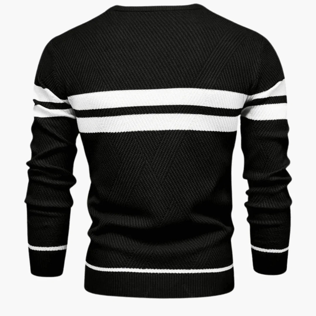 Men's Striped Sweater - Warm, Comfortable & Stylish for Winter