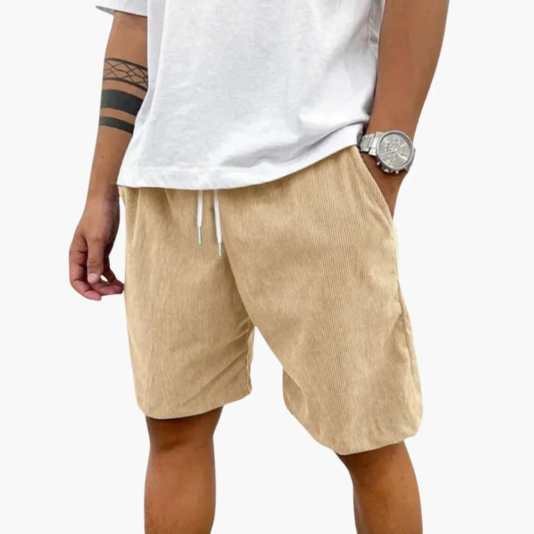 Men's Summer Shorts with Drawstring and Cord Structure