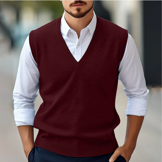 Men's Sweater Vest - Elegant & Lightweight - Sleeveless