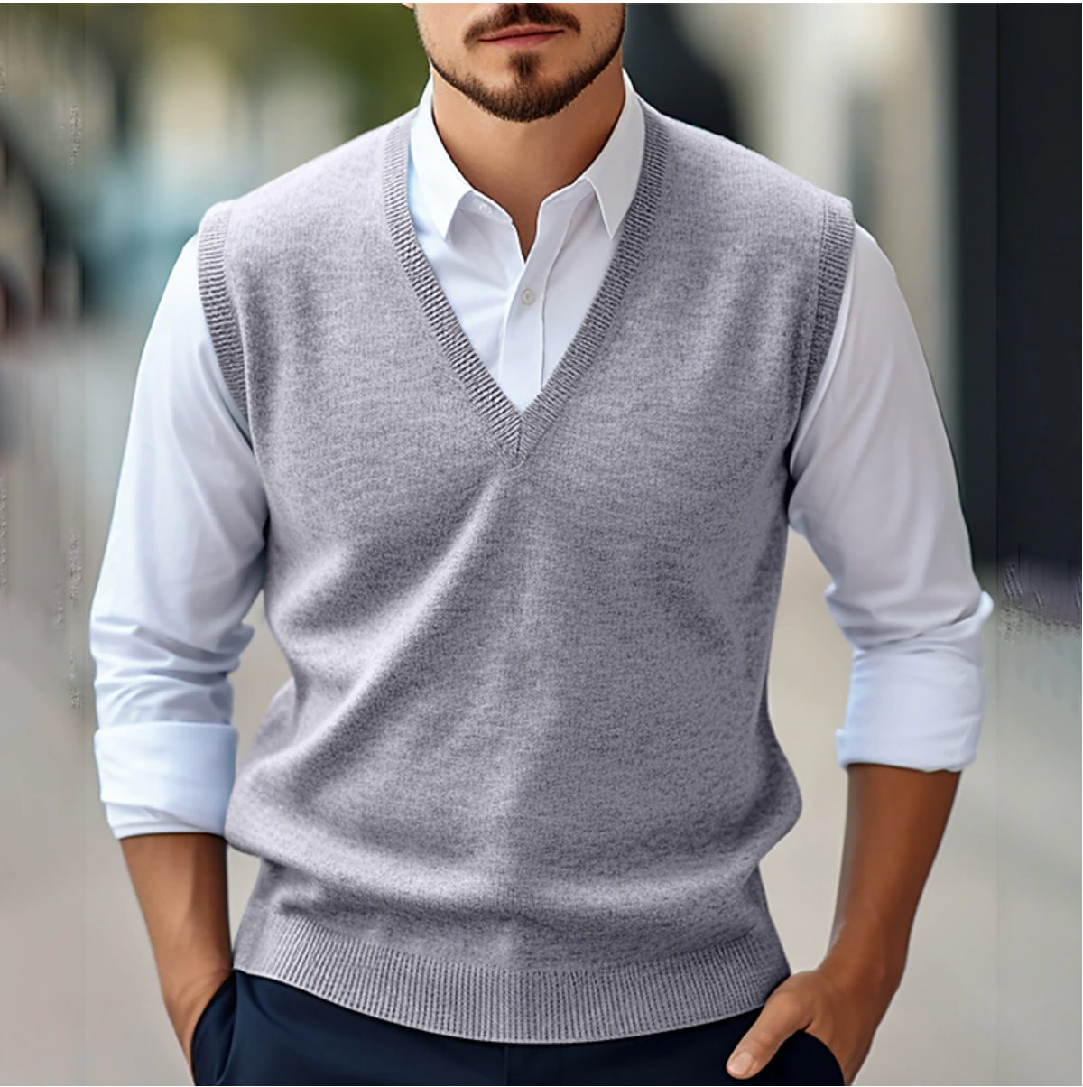 Men's Sweater Vest - Elegant & Lightweight - Sleeveless