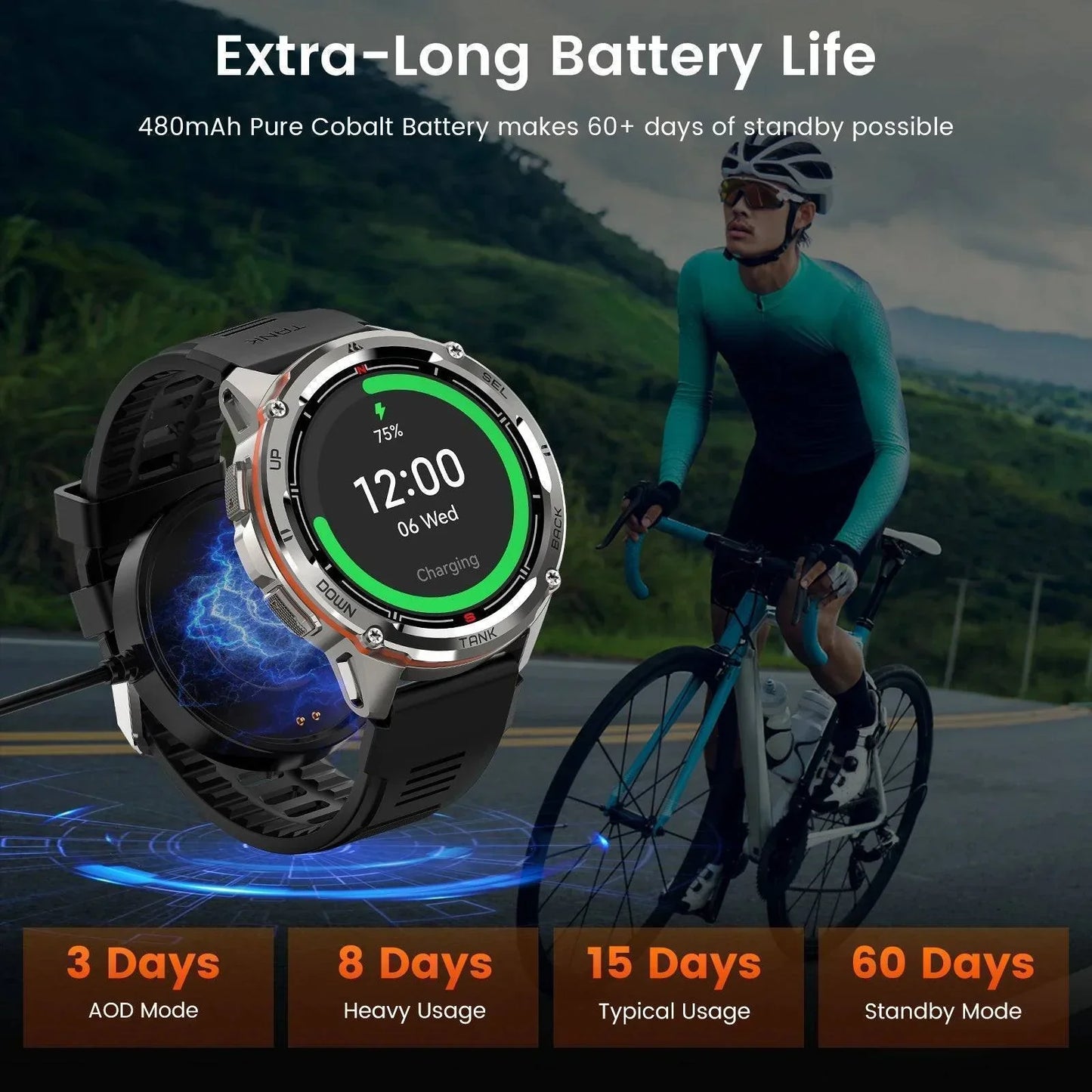 Men's T3 Ultra GPS AMOLED Smartwatch - Rugged Fitness Tracker