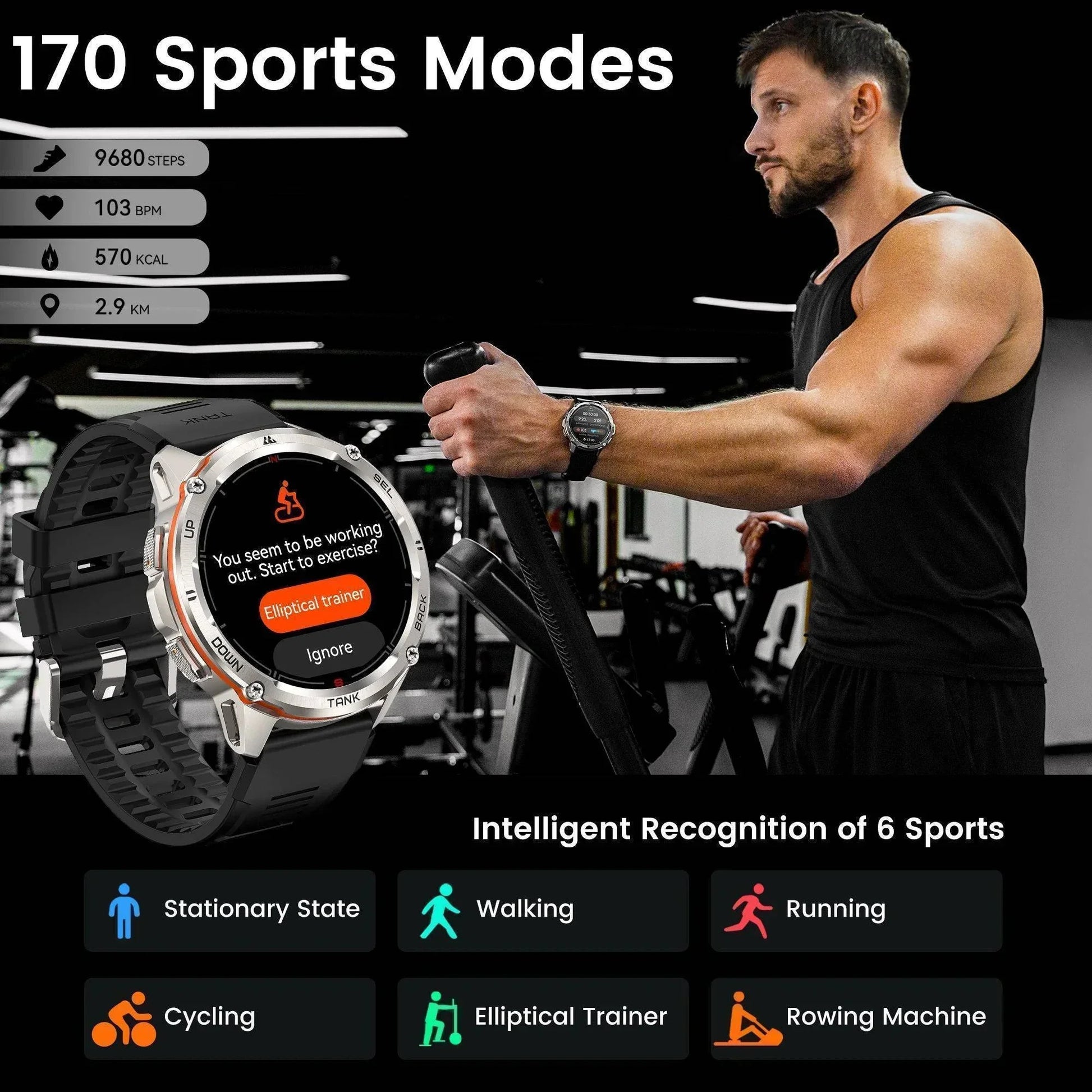 Men's T3 Ultra GPS AMOLED Smartwatch - Rugged Fitness Tracker